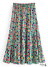 Boho Skirts in Camila Flower in Green For Women